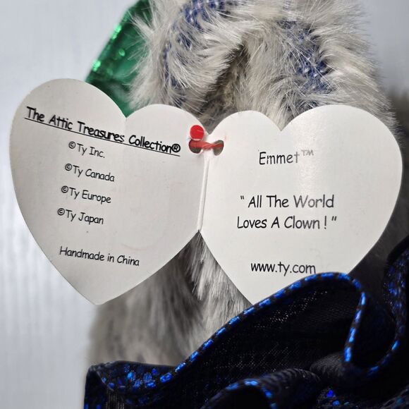 Ty Attic Treasures Emmet the Elephant Plush Grey & Blue – 2000 Pre-Owned - Picture 3 of 7